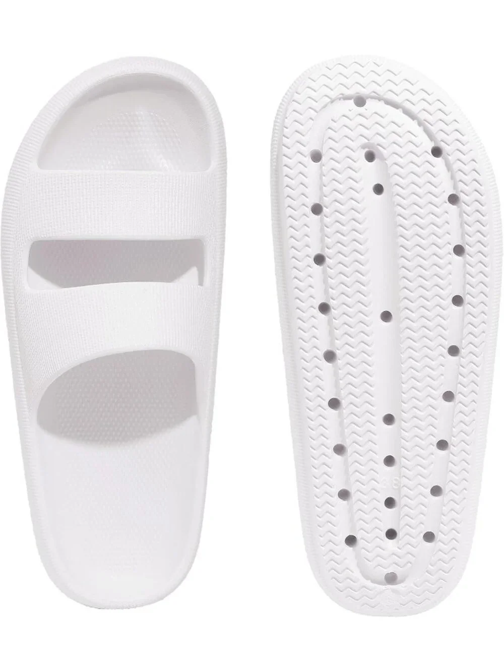 Women's White Summer Lightweight Orthopedic Slide Soft Recovery Slip on Sandals